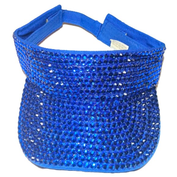 SAPPHIRE RICH NAVY BLUE RHINESTONE SUN VISOR - Picture 3 of 16
